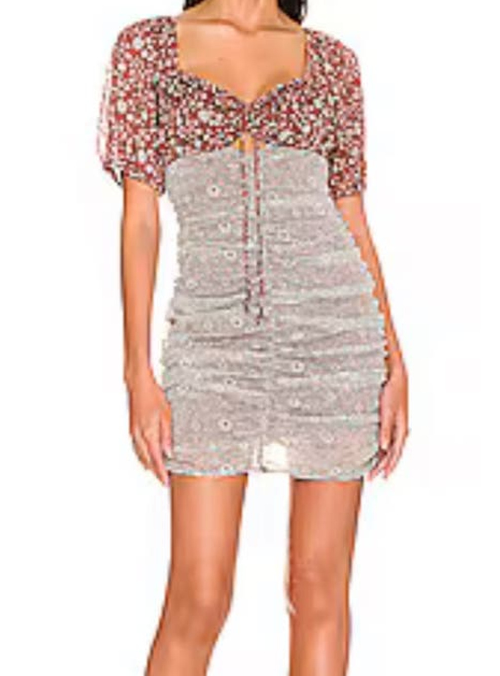 Free People dress Tessa floral gather minidress X-Small XS